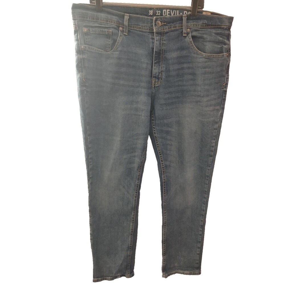 Devil Dog Jeans Athletic Sanforized Shrunk Med Wash Blue Men’s 38 x 32